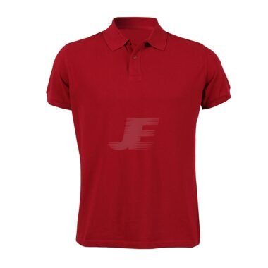 Mens Solid Red Color Two Button Short Sleeve Polo Shirt