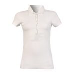 Women White Fitted Polo Shirt