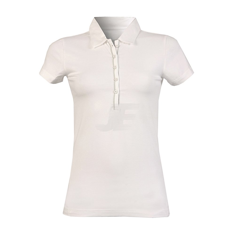 Women White Fitted Polo Shirt