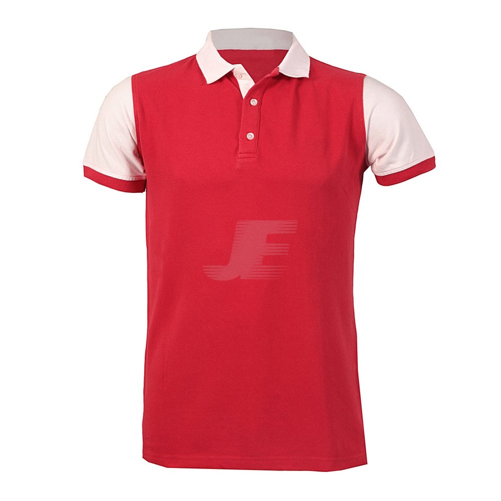 Mens Two Color Short Sleeve Jersey Fabric Polo Shirt