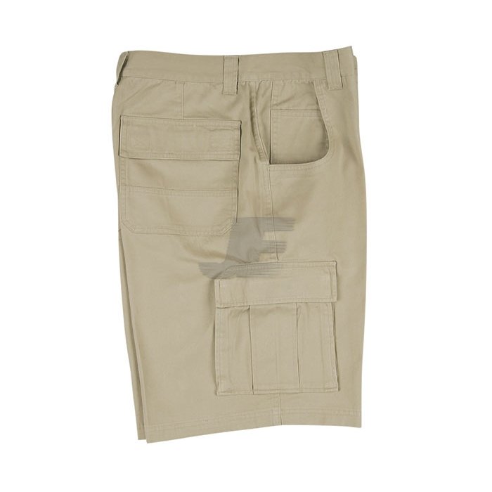 Mens Multi Pocket Khaki Cargo Shorts