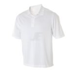 0901Mens Lightweight Quick Dry White Interlock Golf Shirt