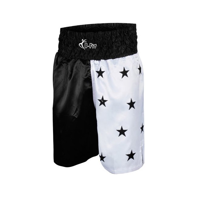 Black and White Kick Boxing Shorts