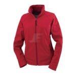 Women Raglan Sleeve Red Softshell Jacket