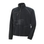 Mens Chest Pocket Full Zip Black Sports Fleece Jacket