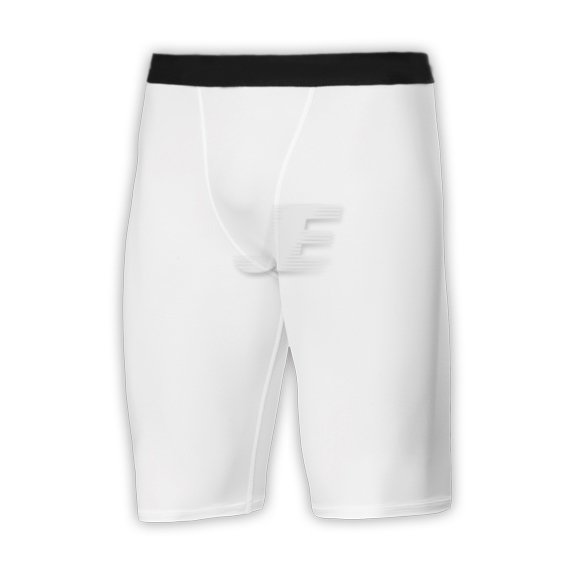 Mens Long Inseam Gym Workout White Compression Shorts