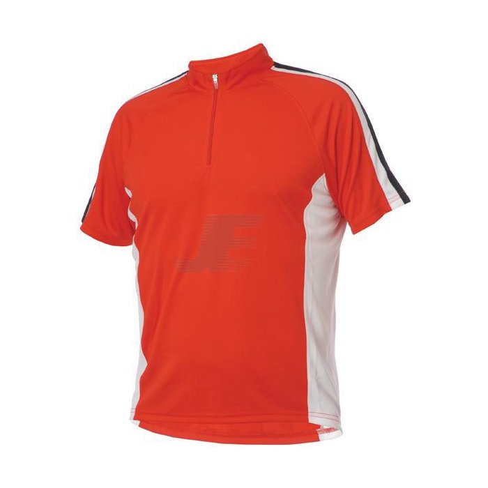 Mens Red & White Short Sleeve Mesh Cycling Jersey