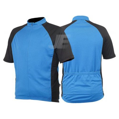 Mens Black & Blue Raglan Sleeve Full Zip Cycling Jersey