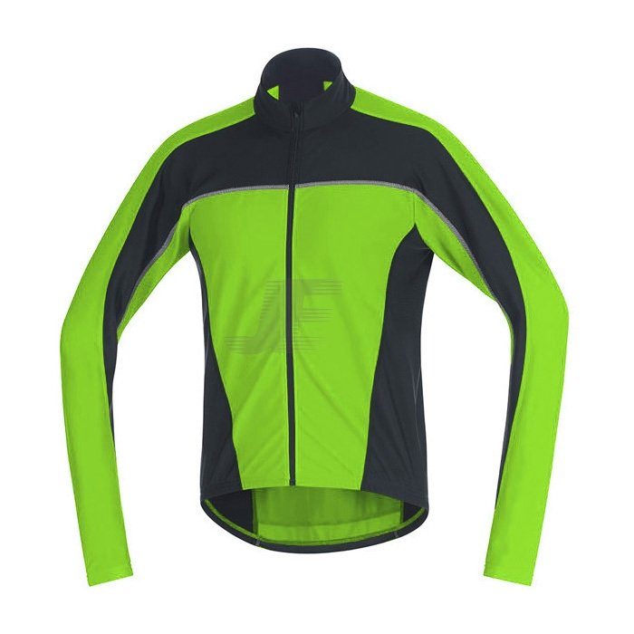 Mens Hi Viz Full Zip Long Sleeve Winter Cycling Jersey