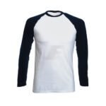 Black & White Cotton Raglan Long Sleeve Baseball T-Shirt