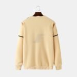 Contrast Panel Round Neck Heavyweight Cotton Fleece Sweatshirt