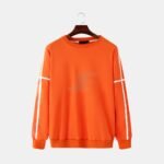 Contrast Panel Round Neck Heavyweight Cotton Fleece Sweatshirt