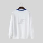 Contrast Strips Cotton Fleece White Ringer Sweatshirt