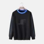 Contrast Strips Black Ringer Sweatshirt