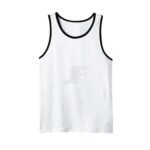 Men’s Heather Grey Tank Top With Black Piping