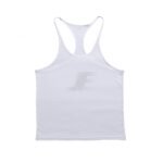 White Custom Printed Cheap Stringer Tank Top