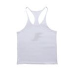 White Custom Printed Cheap Stringer Tank Top