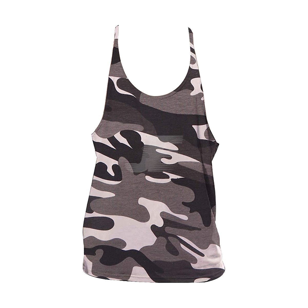 Bodybuilder Gym Wear Cotton Grey Camouflage Stringer Tank Top