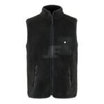 Mens Front Pocket Full Zip Sleeveless Sherpa Fleece Jacket