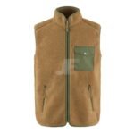 Mens Front Pocket Full Zip Sleeveless Sherpa Fleece Jacket