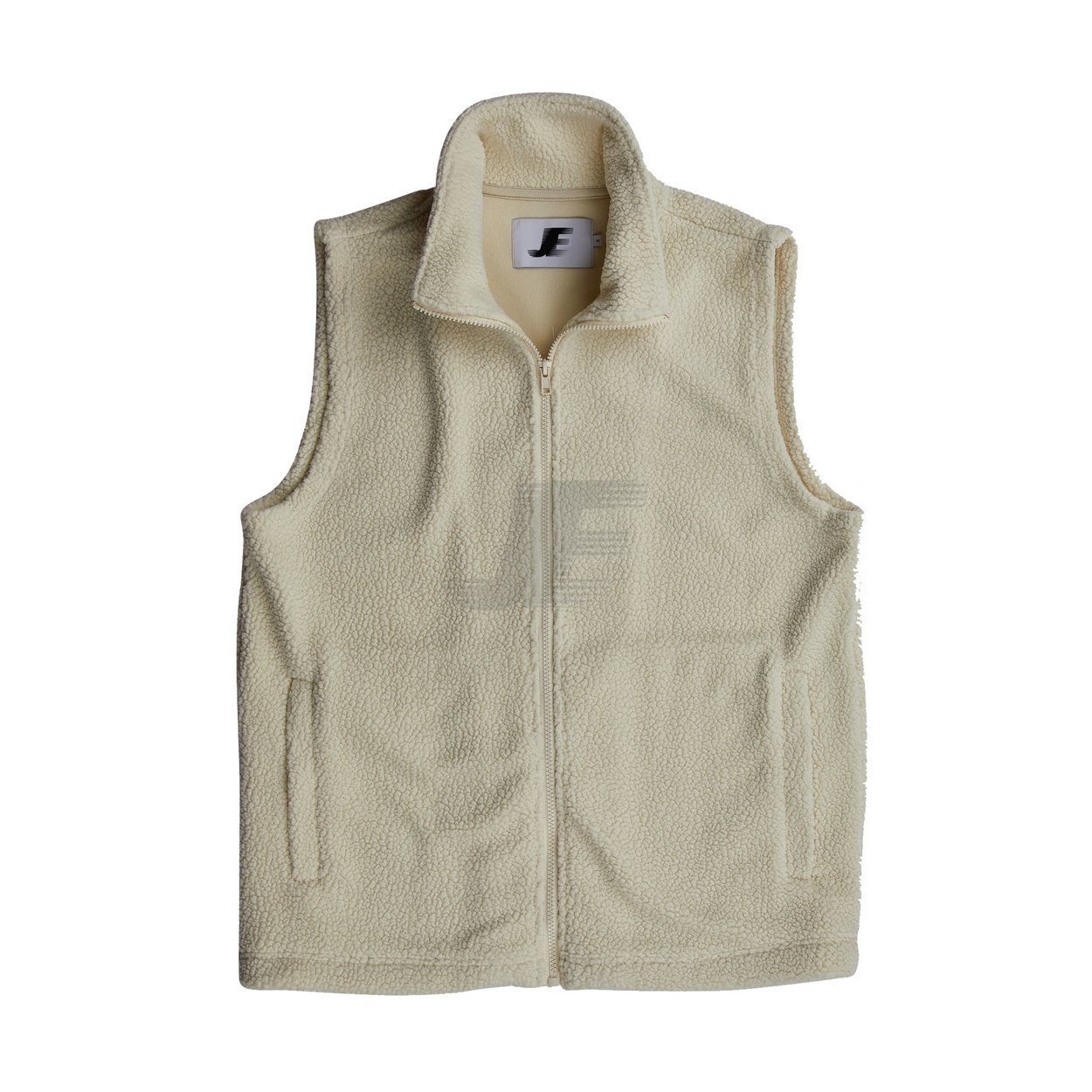 Mens Zip Pockets Sleeveless Sherpa Fleece Vest