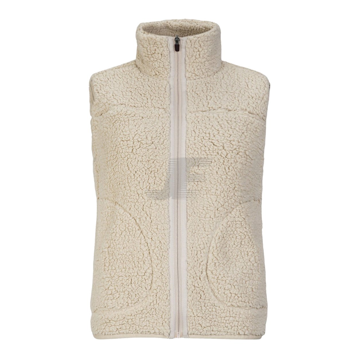 Women Full Zip Sleeveless Sherpa Fleece Vest