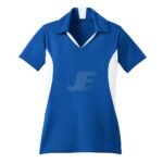 Women Red & White V-Neck Sports Polo Shirt