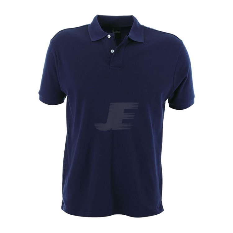 Mens Navy Blue Two Button Short Sleeve Basic Polo Shirt