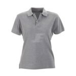 Women Short Sleeve Two Button Cotton Pique Polo Shirt