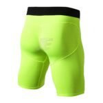 Mens Yellow Fluorescent Base Layers Hi Viz Compression Shorts