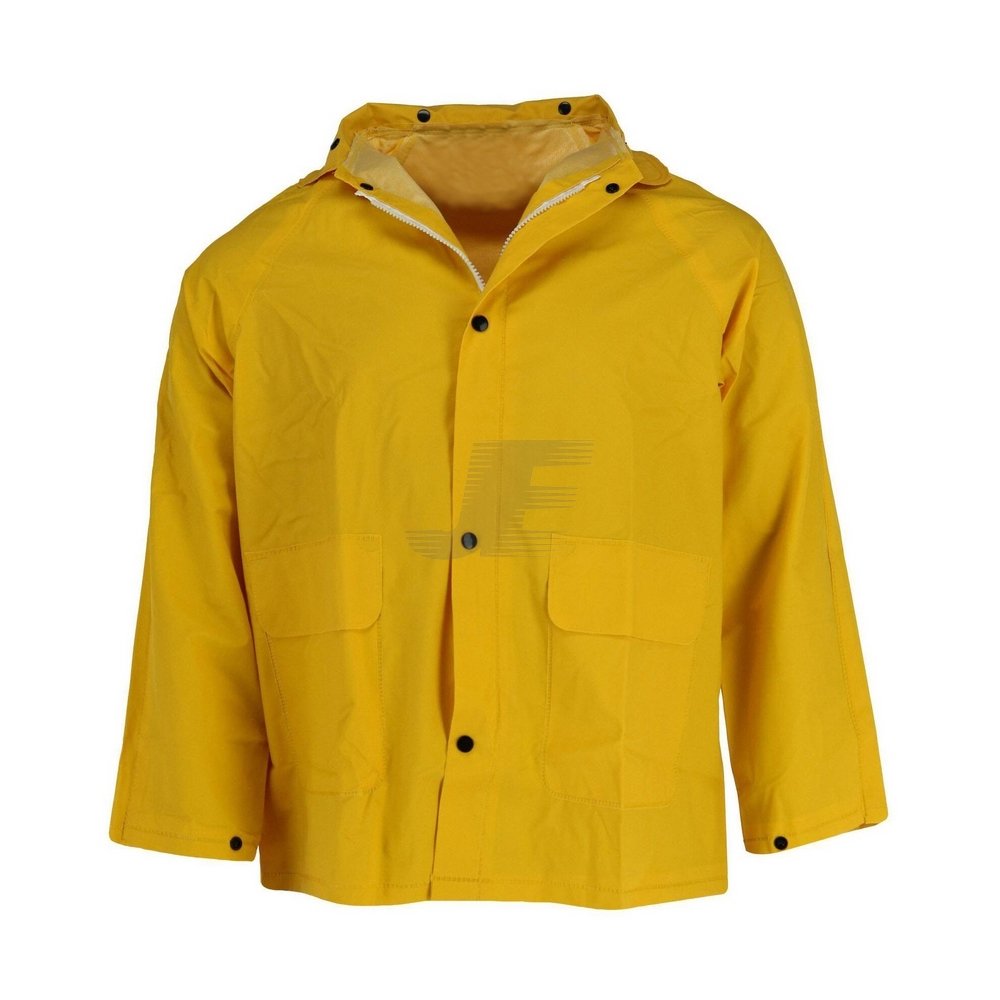 Yellow Industrial Workwear Waterproof Hooded Rain Jacket