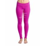 Women Solid Color Low Rise Yoga Leggings Self Fabric Waistband