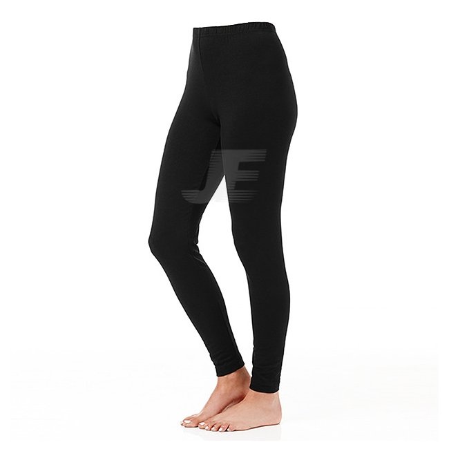 Women Gym Workout Wear 2 Panel Black Cotton Yoga Pant