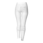 Women 2 Panel Gym Workout Blank White Yoga Pant