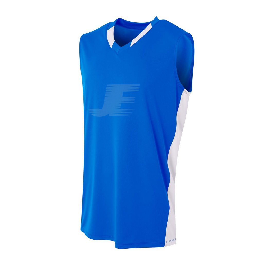 Custom Logo Sleeveless V-Neck Interlock Basketball Jersey