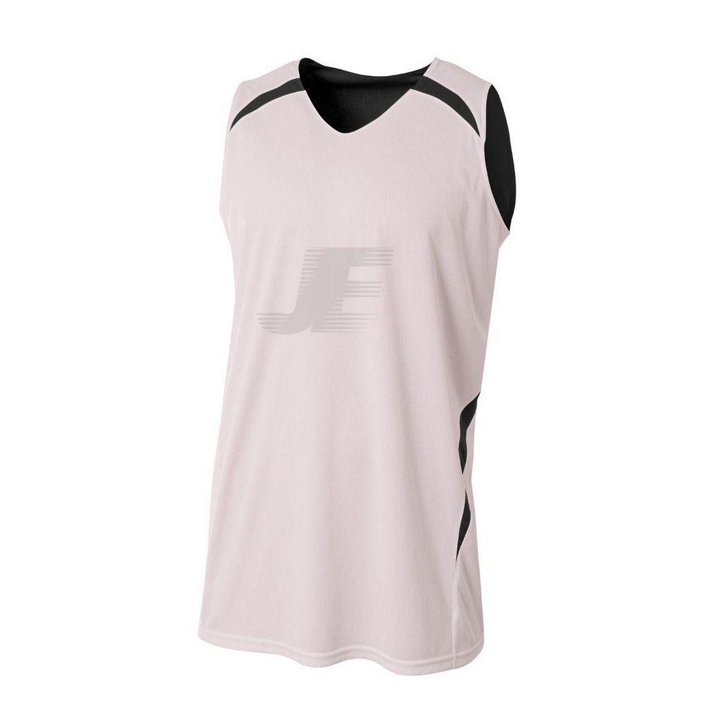 Customized Sleeveless V-Neck Mesh Reversible Basketball Jersey