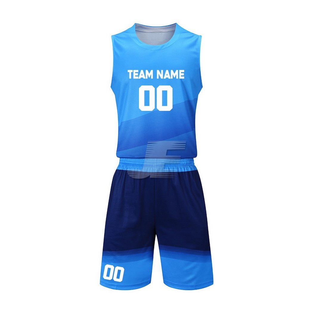 Custom Sublimation Printed Round Neck Basketball Uniform Kit