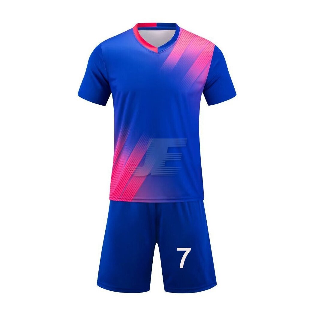 V-Neck Customized Design Sublimation Printed Soccer Uniform Kit